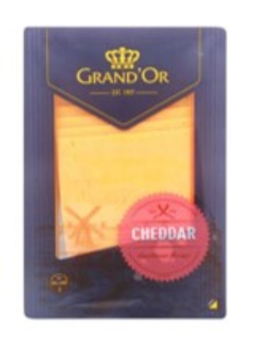Import Cheese pre-sliced Grand'Or red cheddar